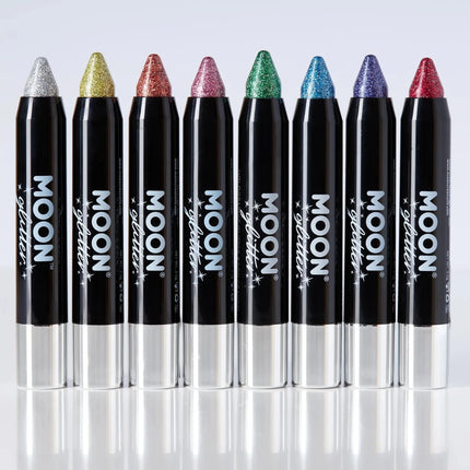 Moon Glitter Holographic Body Crayons Silver 3.2g van Moon Creations koop je bij Partywinkel
