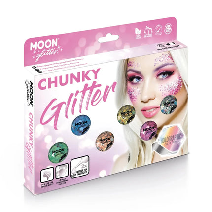 Moon Glitter Holographic Chunky Glitter Black 3g van Moon Creations koop je bij Partywinkel