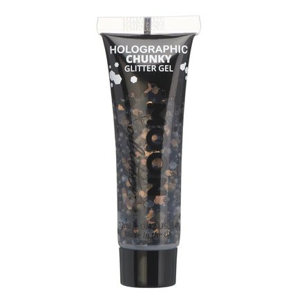Moon Glitter Holographic Chunky Glitter Gel Black 12ml van Moon Creations koop je bij Partywinkel