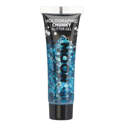 Moon Glitter Holographic Chunky Glitter Gel Blue 12ml van Moon Creations koop je bij Partywinkel