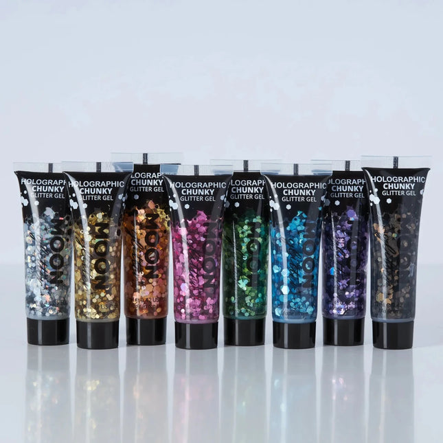 Moon Glitter Holographic Chunky Glitter Gel Pink 12ml van Moon Creations koop je bij Partywinkel