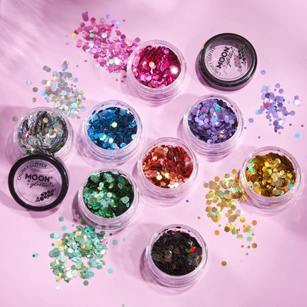 Moon Glitter Holographic Chunky Glitter Purple 3g van Moon Creations koop je bij Partywinkel