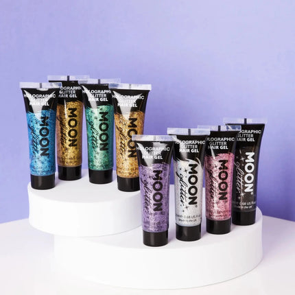Moon Glitter Holographic Glitter Hair Gel Pink 20ml van Moon Creations koop je bij Partywinkel