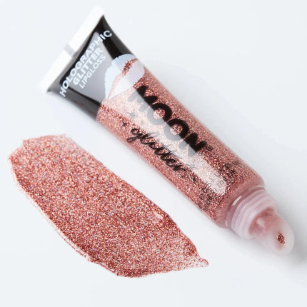 Moon Glitter Holographic Glitter Lipgloss Rose Gold 15ml van Moon Creations koop je bij Partywinkel