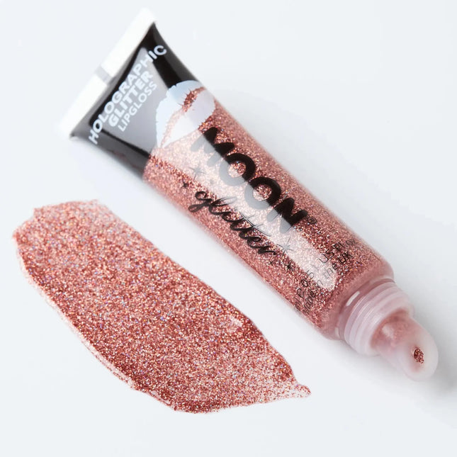 Moon Glitter Holographic Glitter Lipgloss Rose Gold 15ml van Moon Creations koop je bij Partywinkel