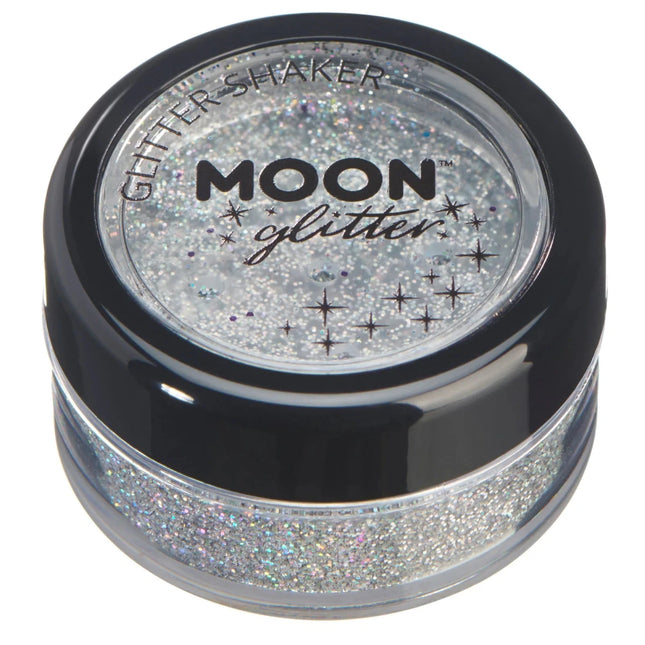 Moon Glitter Holographic Glitter Shakers Silver 5g van Moon Creations koop je bij Partywinkel