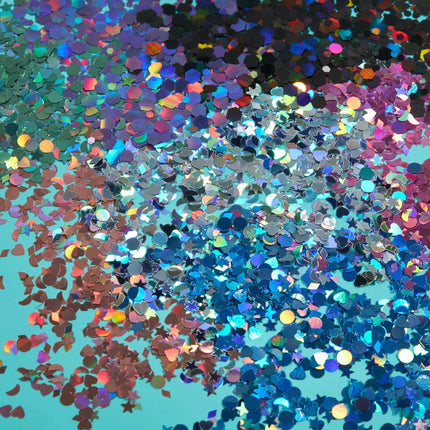 Moon Glitter Holographic Glitter Shapes Gold 3g van Moon Creations koop je bij Partywinkel
