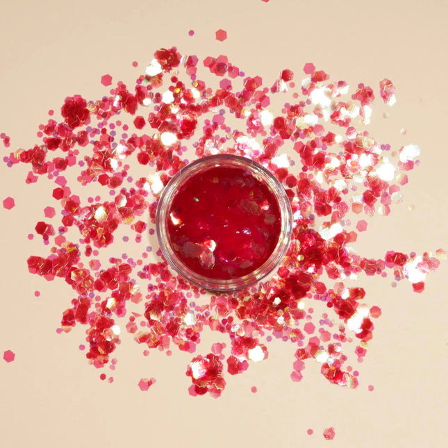 Moon Glitter Iridescent Chunky Glitter Cherry 3g van Moon Creations koop je bij Partywinkel