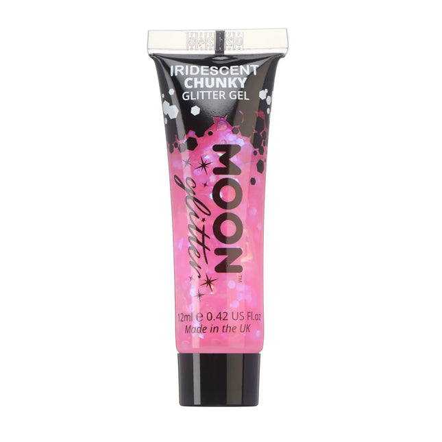 Moon Glitter Iridescent Chunky Glitter Gel Pink 12ml van Moon Creations koop je bij Partywinkel