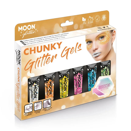 Moon Glitter Iridescent Chunky Glitter Gel White 12ml van Moon Creations koop je bij Partywinkel