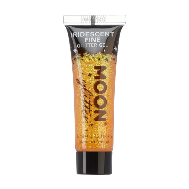 Moon Glitter Iridescent Fine Glitter Gel Orange 12ml van Moon Creations koop je bij Partywinkel
