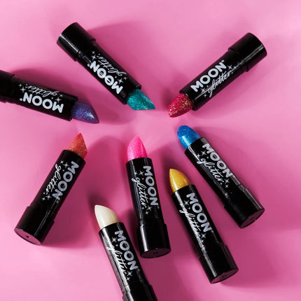 Moon Glitter Iridescent Glitter Lipstick White 4.2g van Moon Creations koop je bij Partywinkel
