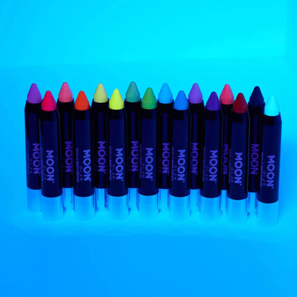 Moon Glow Intense Neon UV Body Crayons White 3.2g van Moon Creations koop je bij Partywinkel
