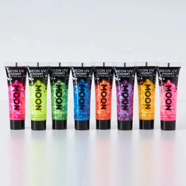 Moon Glow Neon UV Chunky Glitter Gel Hot Pink 12ml van Moon Creations koop je bij Partywinkel