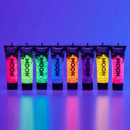 Moon Glow Neon UV Chunky Glitter Gel Hot Pink 12ml van Moon Creations koop je bij Partywinkel