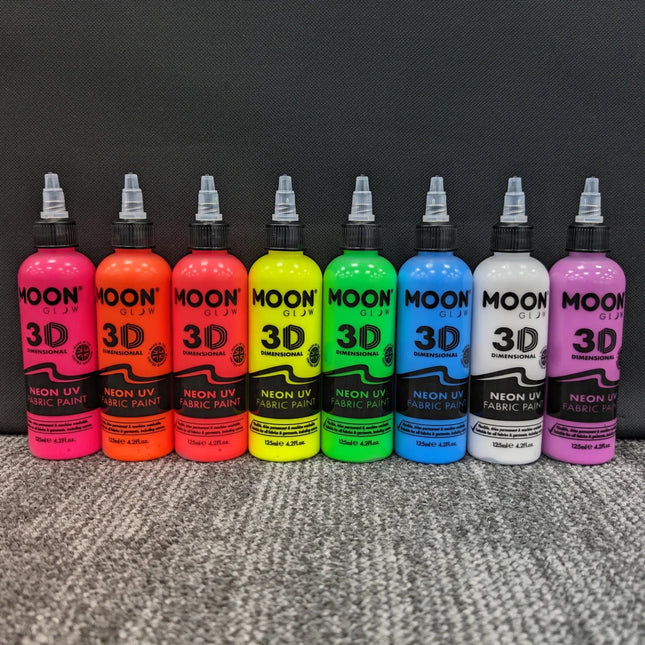 Moon Glow Neon UV Fabric Paint 125ml White 125ml van Moon Creations koop je bij Partywinkel