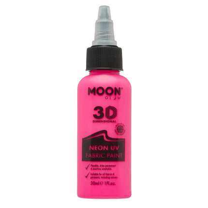 Moon Glow Neon UV Fabric Paint 30ml Intense Pink 30ml van Moon Creations koop je bij Partywinkel