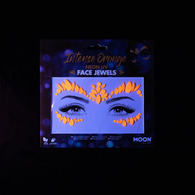 Moon Glow Neon UV Face Jewels Intense Orange van Moon Creations koop je bij Partywinkel