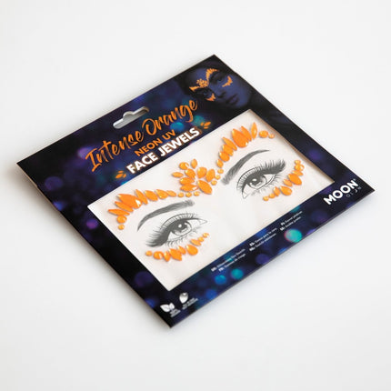 Moon Glow Neon UV Face Jewels Intense Orange van Moon Creations koop je bij Partywinkel