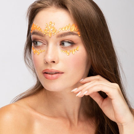 Moon Glow Neon UV Face Jewels Intense Orange van Moon Creations koop je bij Partywinkel