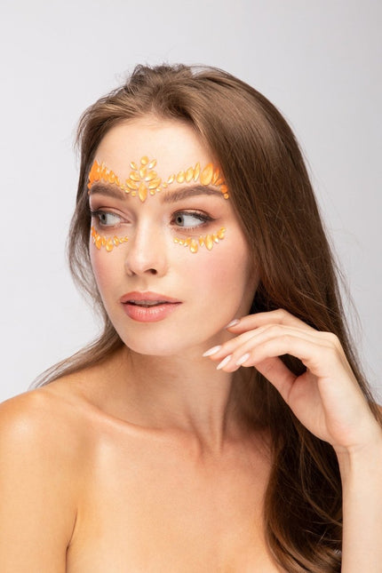 Moon Glow Neon UV Face Jewels Intense Orange van Moon Creations koop je bij Partywinkel