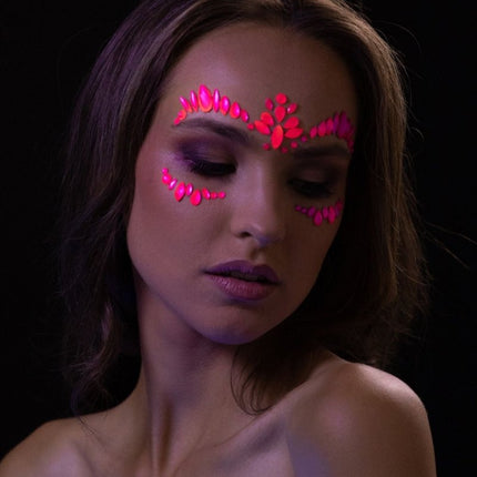 Moon Glow Neon UV Face Jewels Intense Pink van Moon Creations koop je bij Partywinkel