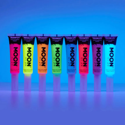 Moon Glow Neon UV Face Paint met Verf Applicator Intense Purple 15ml van Moon Creations koop je bij Partywinkel