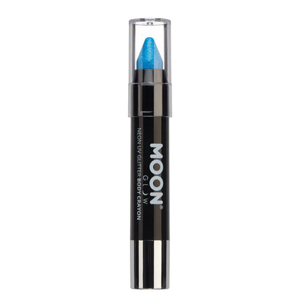 Moon Glow Neon UV Glitter Body Crayons Blue 3.2g van Moon Creations koop je bij Partywinkel