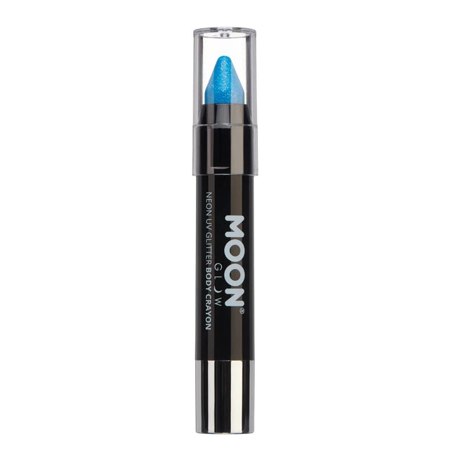 Moon Glow Neon UV Glitter Body Crayons Blue 3.2g van Moon Creations koop je bij Partywinkel