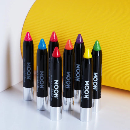 Moon Glow Neon UV Glitter Body Crayons Blue 3.2g van Moon Creations koop je bij Partywinkel