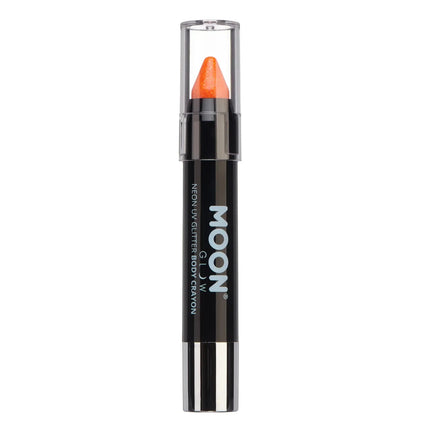 Moon Glow Neon UV Glitter Body Crayons Orange 3.2g van Moon Creations koop je bij Partywinkel