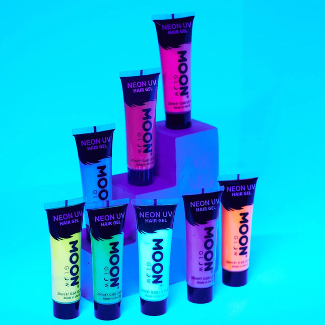 Moon Glow Neon UV Hair Gel Intense Pink 20ml van Moon Creations koop je bij Partywinkel