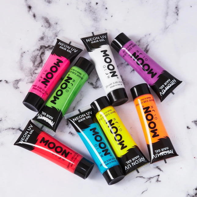 Moon Glow Neon UV Hair Gel Intense Red 20ml van Moon Creations koop je bij Partywinkel