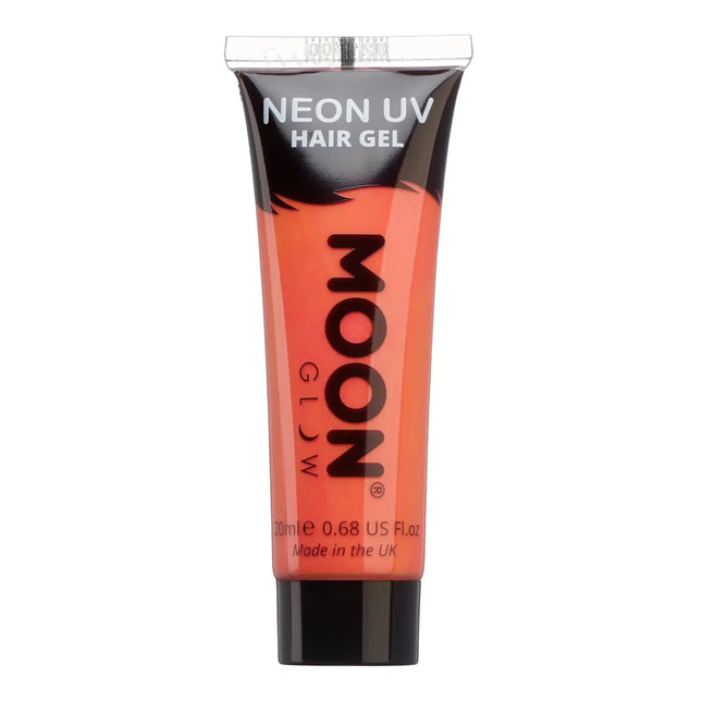 Moon Glow Neon UV Hair Gel Intense Red 20ml van Moon Creations koop je bij Partywinkel
