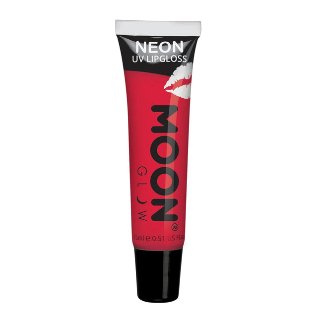 Moon Glow Neon UV Lipgloss Intense Red Strawberry 15ml van Moon Creations koop je bij Partywinkel