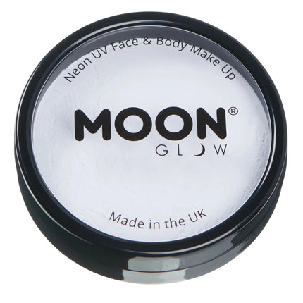 Moon Glow Neon UV Pro Face Paint Cake Pots White 36g van Moon Creations koop je bij Partywinkel