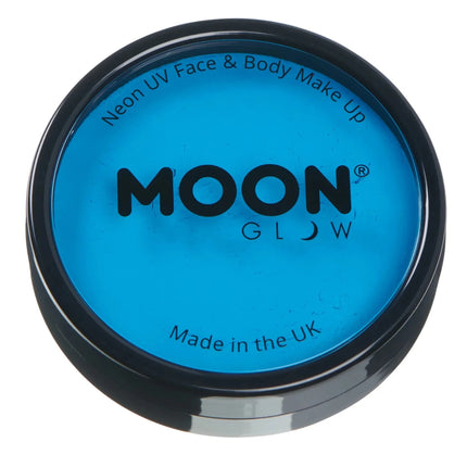 Moon Glow Neon UV Pro Face Paint Intense Blue 36g van Moon Creations koop je bij Partywinkel