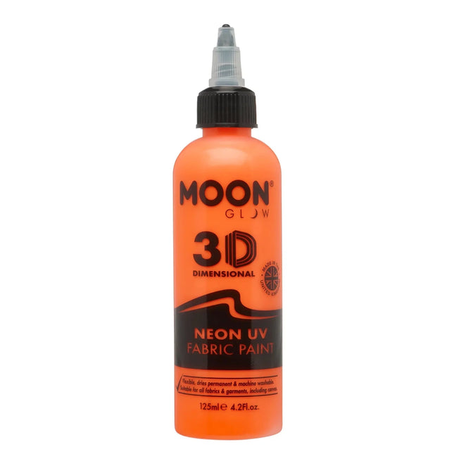 Moon Glow Neon UV textielverf Intense Orange 125ml van Moon Creations koop je bij Partywinkel