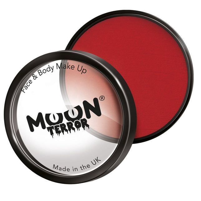 Moon Terror Halloween Pro Face Paint Cake Pots Blood Red 36g van Moon Creations koop je bij Partywinkel