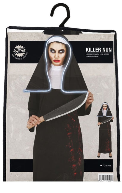 Moordenaar Non Halloween Kostuum Dames L van Fiestas Guirca koop je bij Partywinkel
