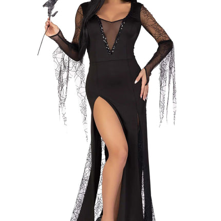 Morticia Jurk Zwart Dames Leg Avenue van Leg Avenue koop je bij Partywinkel