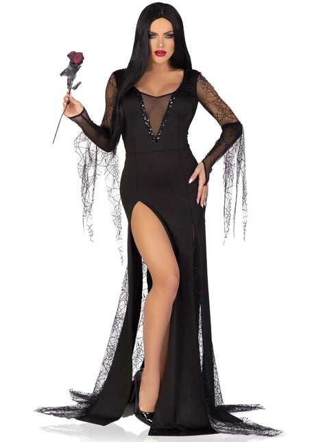 Morticia Jurk Zwart Dames Leg Avenue van Leg Avenue koop je bij Partywinkel