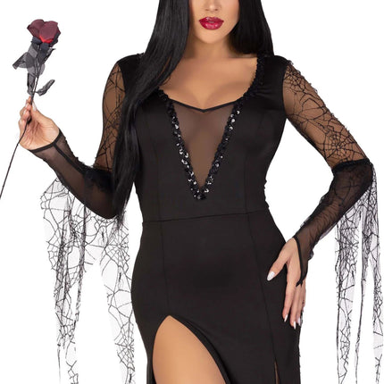 Morticia Jurk Zwart Dames Leg Avenue van Leg Avenue koop je bij Partywinkel