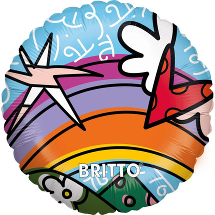 Colored Helium Balloon, Britto, Round, Empty, 45 cm