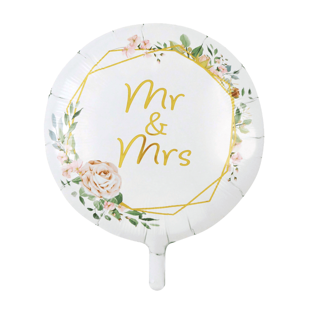 Mr And Mrs Helium Ballon Bloem 46cm van WeFiesta koop je bij Partywinkel