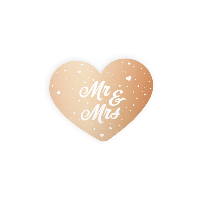 Mr, & Mrs, Deurbord Rose Goud 57cm van Folat koop je bij Partywinkel