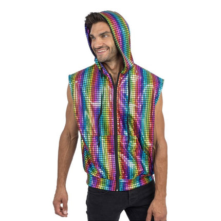 Rainbow Disco Sleeveless Vest for Men
