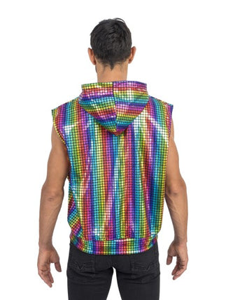 Rainbow Disco Sleeveless Vest for Men