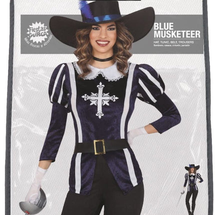 Musketier Kostuum Blauw Dames van Fiestas Guirca koop je bij Partywinkel