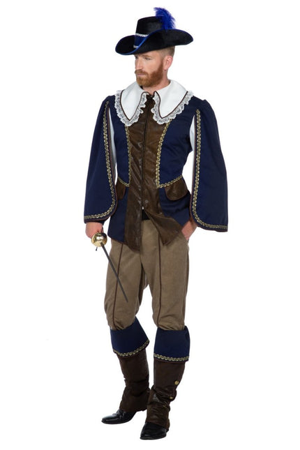 Musketier Kostuum Blauw Heren van Wilbers & Wilbers koop je bij Partywinkel